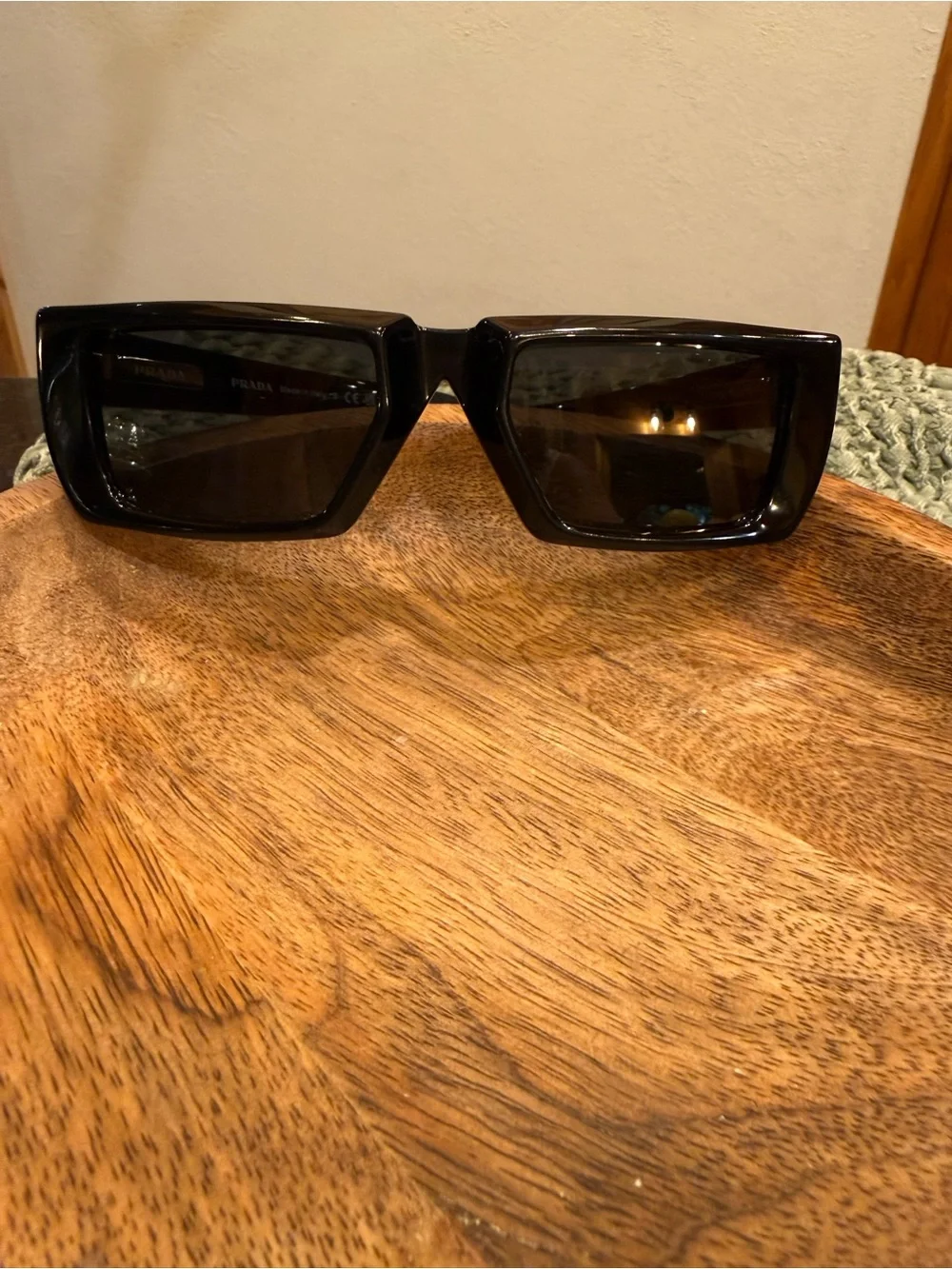 Prada Glossy Black Square Sunglasses